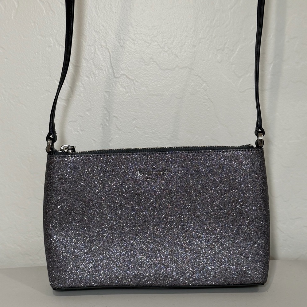 Kate Spade Joeley Glitter Crossbody Silver